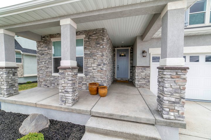 Stone siding on residential home