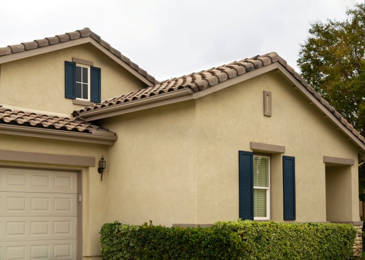 Stucco siding on residential home