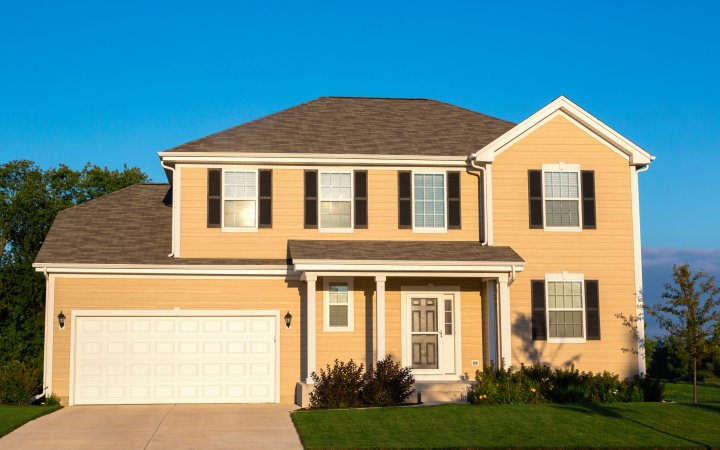 Wood siding on residential home